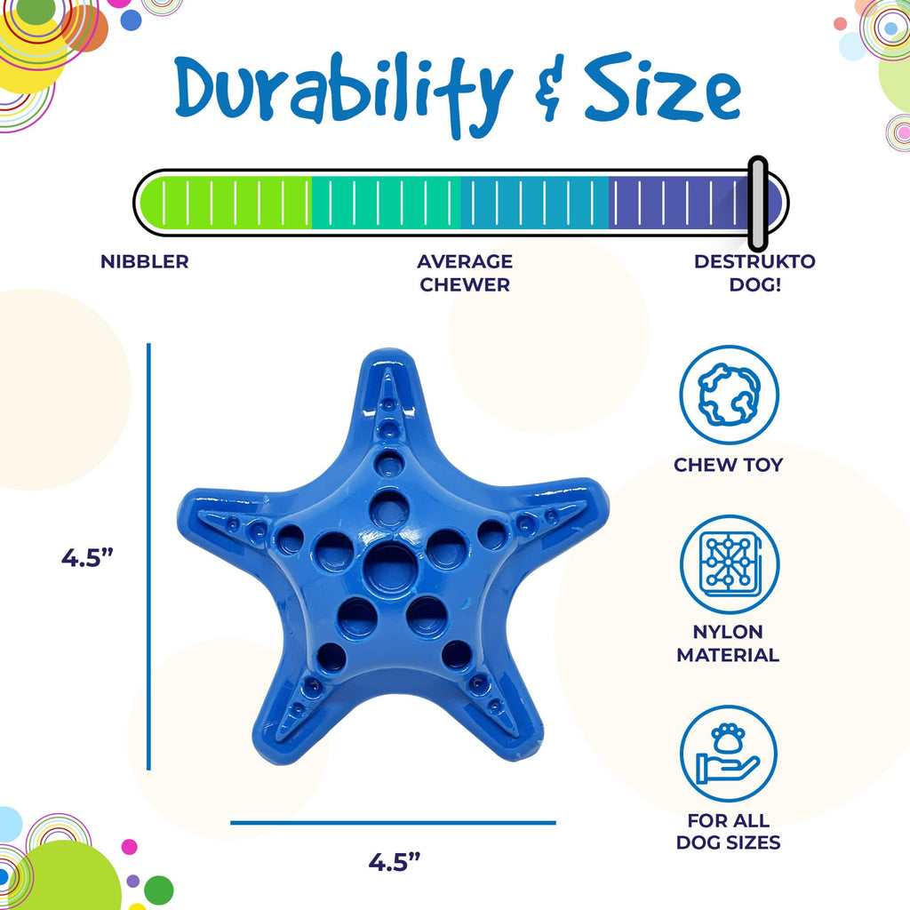 SodaPup Starfish Nylon Dog Chew Toy For Aggressive Chewers