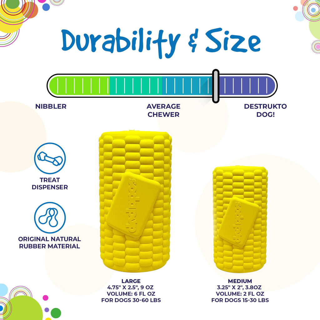 Corn On The Cob eDispenser Dog Toy Treat Dispenser Usa Made