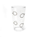 Silver Horsebit 16oz Mixing Glass — Elegant Cocktail Stirring Glass
