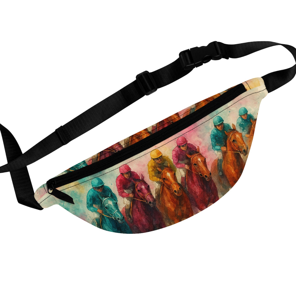 Racing Horses Fanny Pack - Colorful Equestrian Hip Bag