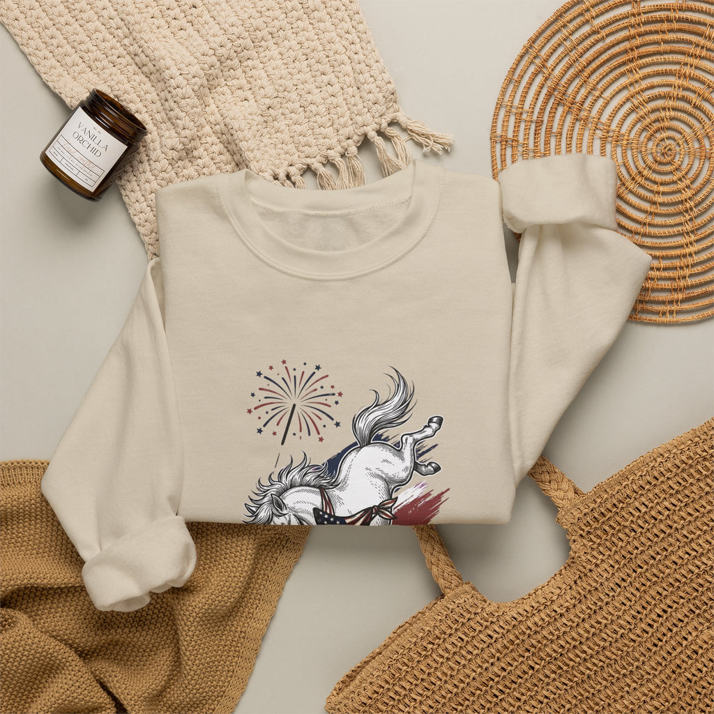 Feral but Free horse illustration Sweatshirt | quirky millennial humor