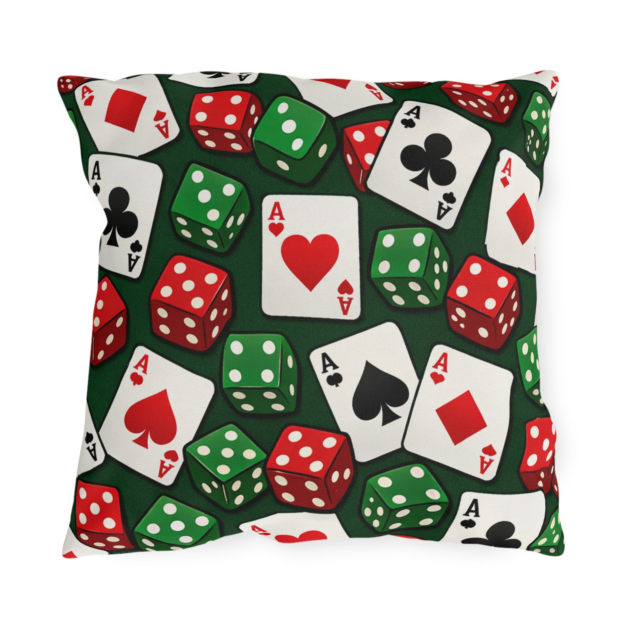Casino Aces  Dice Outdoor Pillow — Poker Themed