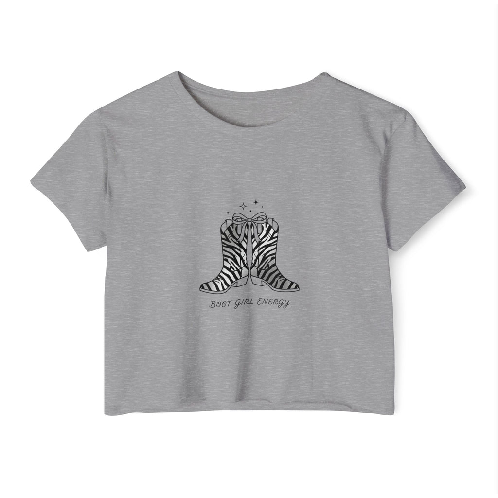 Cowgirl Boots Crop Top — "Boot Girl Energy" Festival Tee