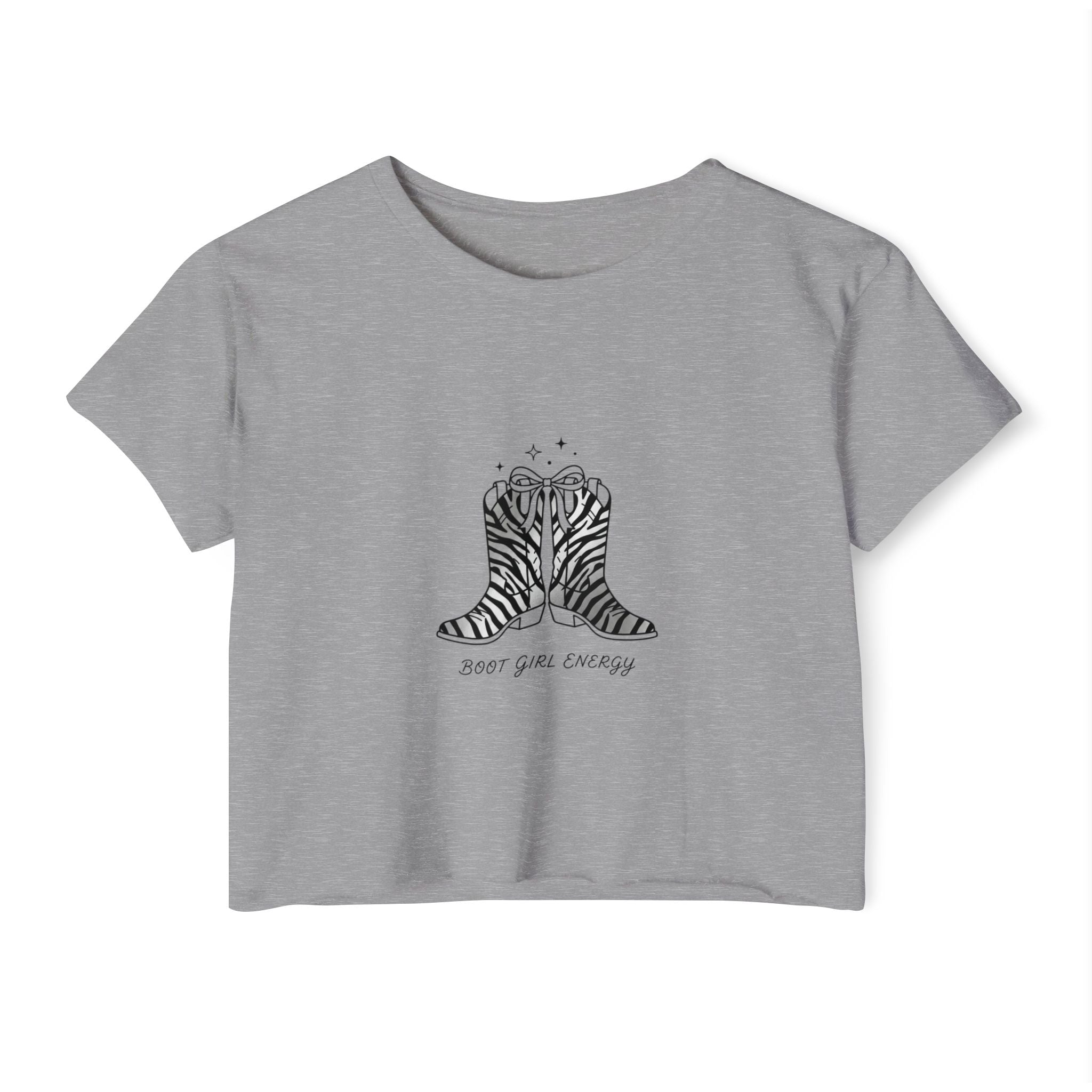 Cowgirl Boots Crop Top — "Boot Girl Energy" Festival Tee