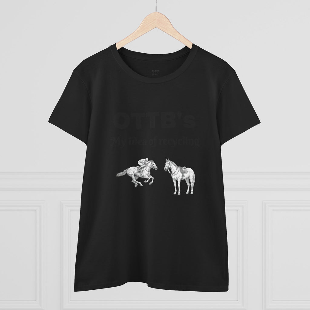 OTTB's Horse T-Shirt - "My idea of recycling" Funny Off-Track Thoroughbred Tee for Equestrians