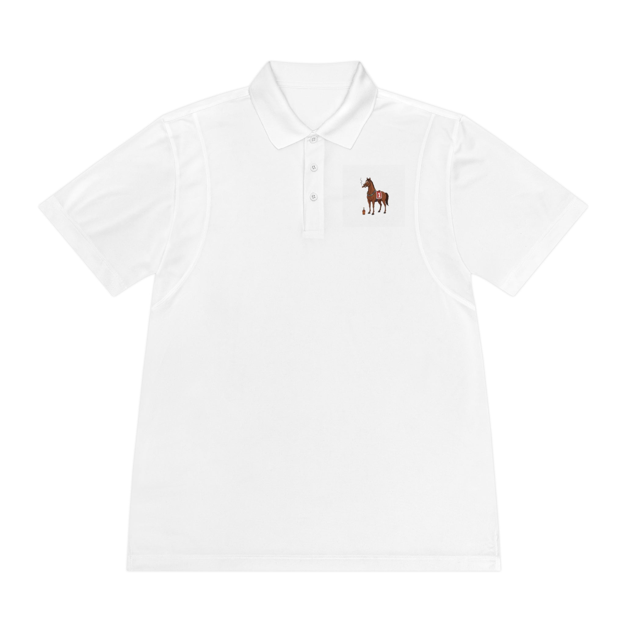 Horse Racing Polo Shirt — Vintage Jockey Saddle & Racing Horse Design