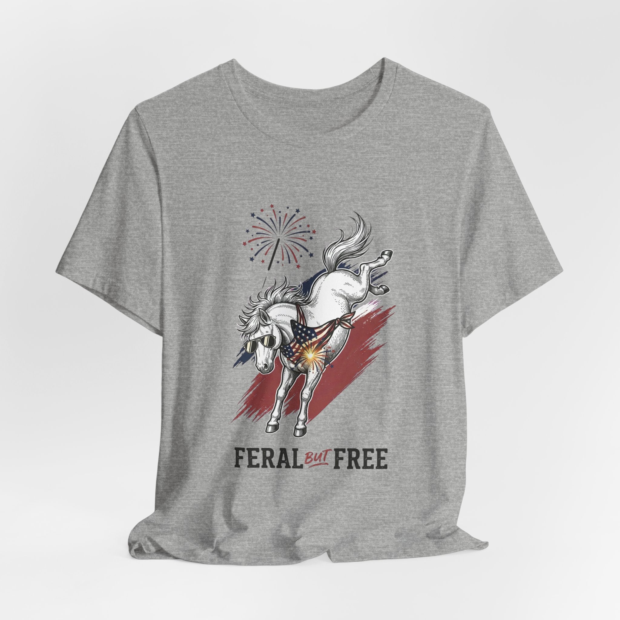 Feral but Free horse illustration Tee | edgy ironic mental health humor