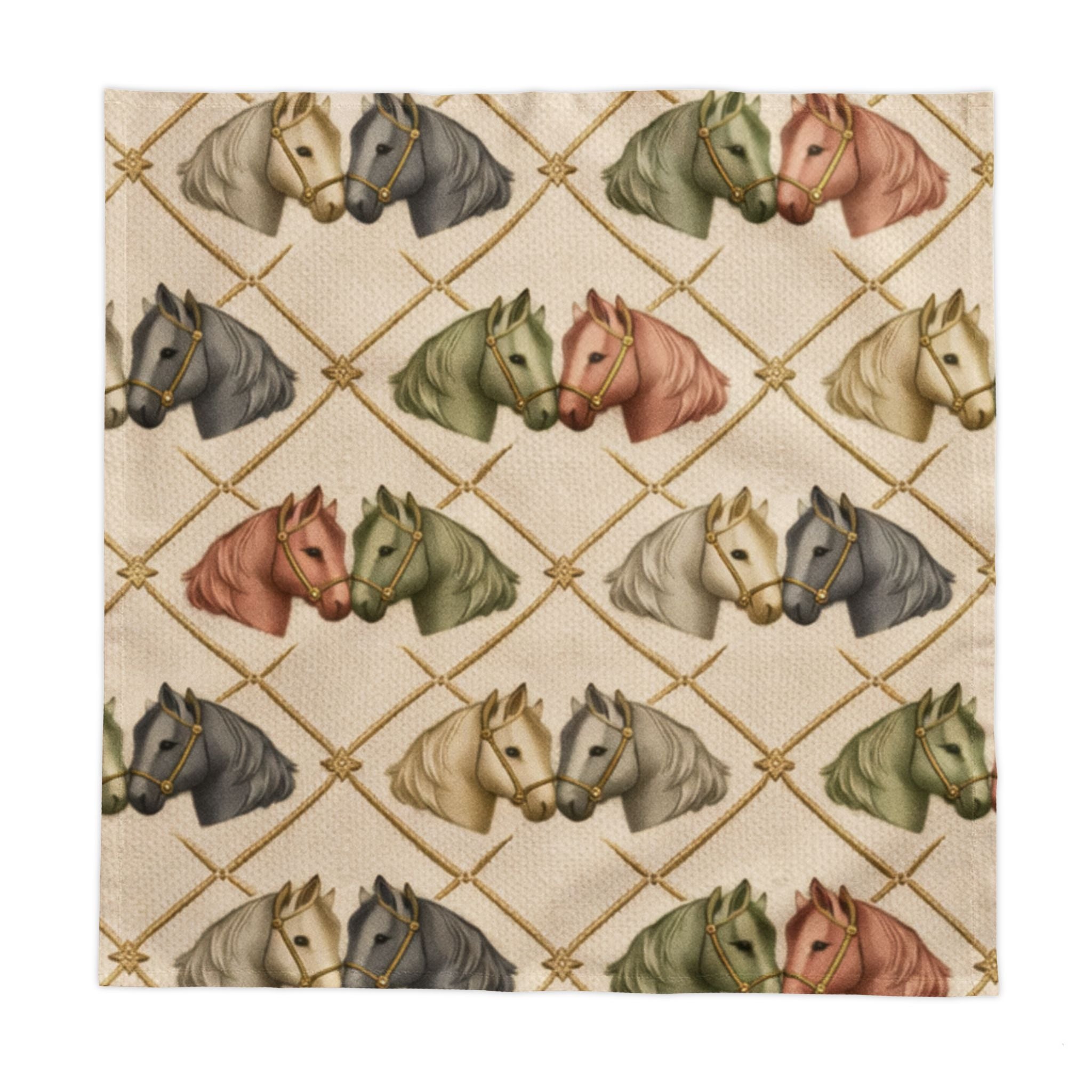 Earth Tone Equestrian Horse Head Tablecloth