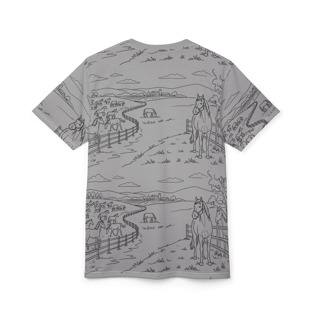 Horse Lover All-Over Print Tee — "All I Need Is This Horse" Graphic Shirt