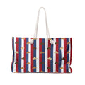 Patriotic Cowboy Hat Striped Weekender Bag — Red White Blue Travel Tote