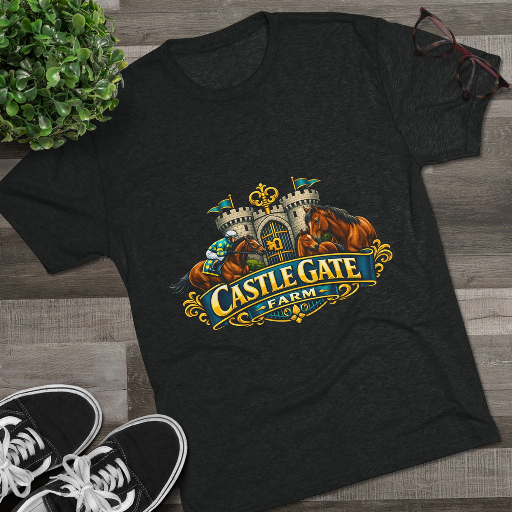 Castle Gate Farm T-Shirt – Retro Crest Logo Tee for Farm Lovers