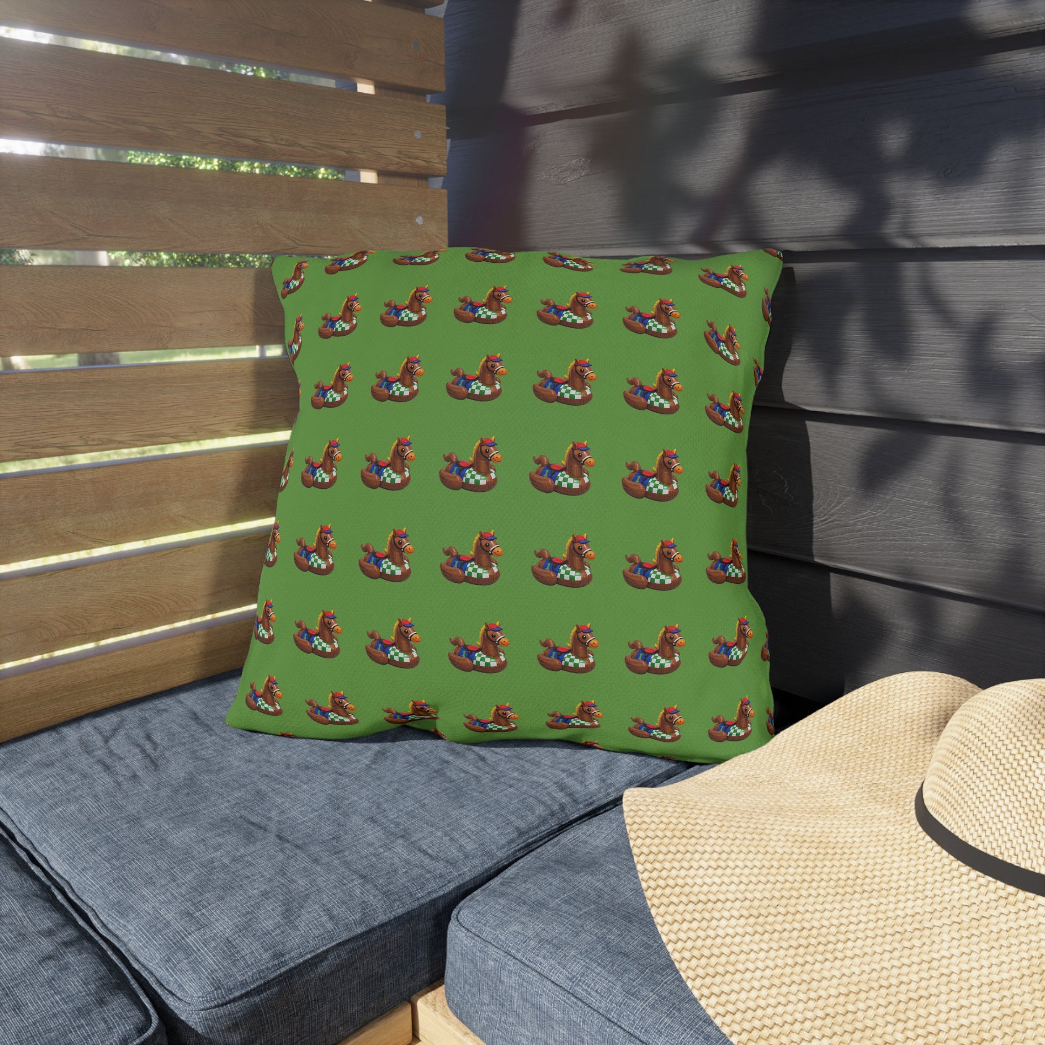 Green comical Horse Rubber Duck Pattern