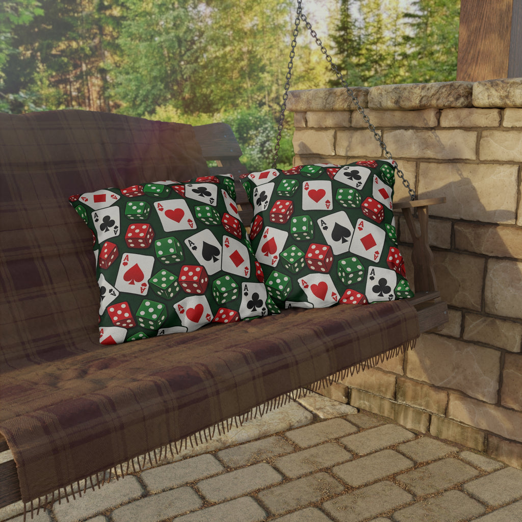 Casino Aces  Dice Outdoor Pillow — Poker Themed