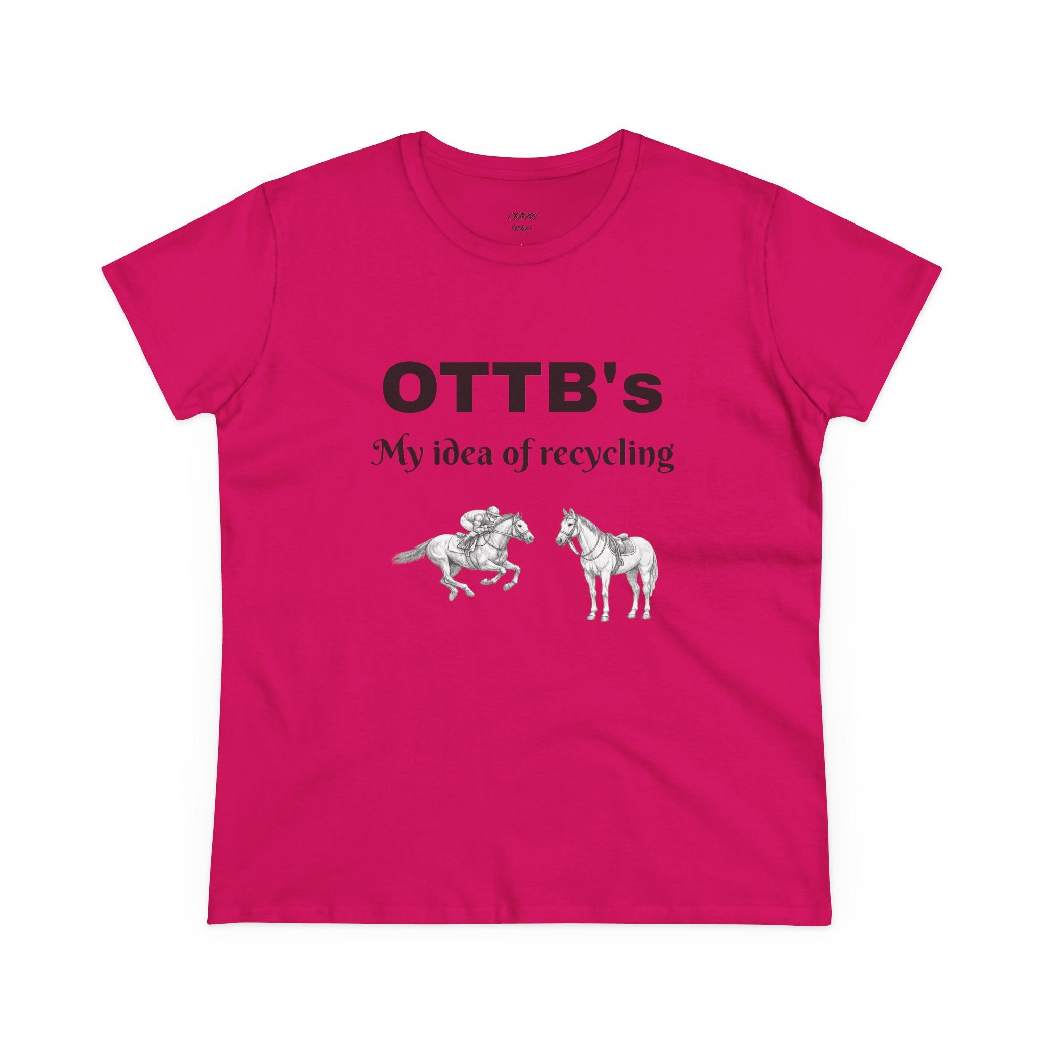 OTTB's Horse T-Shirt - "My idea of recycling" Funny Off-Track Thoroughbred Tee for Equestrians