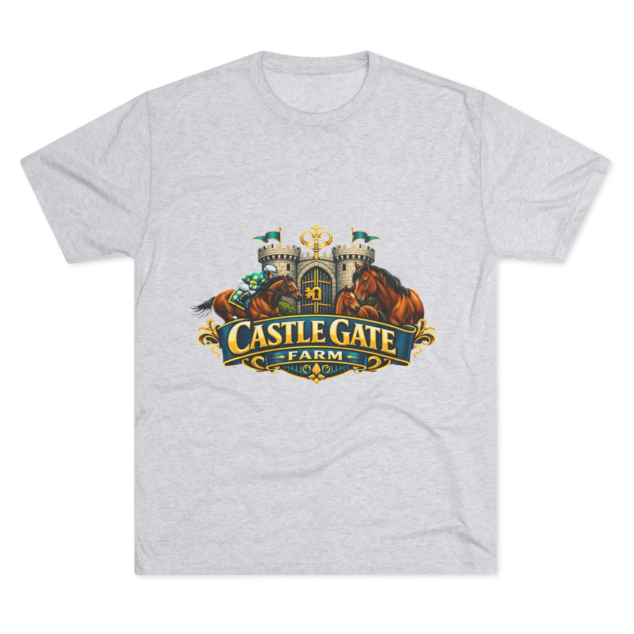 Castle Gate Farm T-Shirt – Retro Crest Logo Tee for Farm Lovers