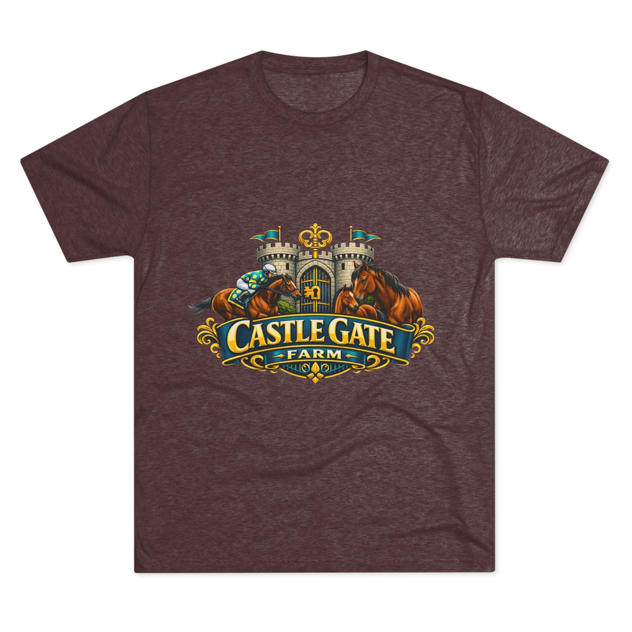 Castle Gate Farm T-Shirt – Retro Crest Logo Tee for Farm Lovers