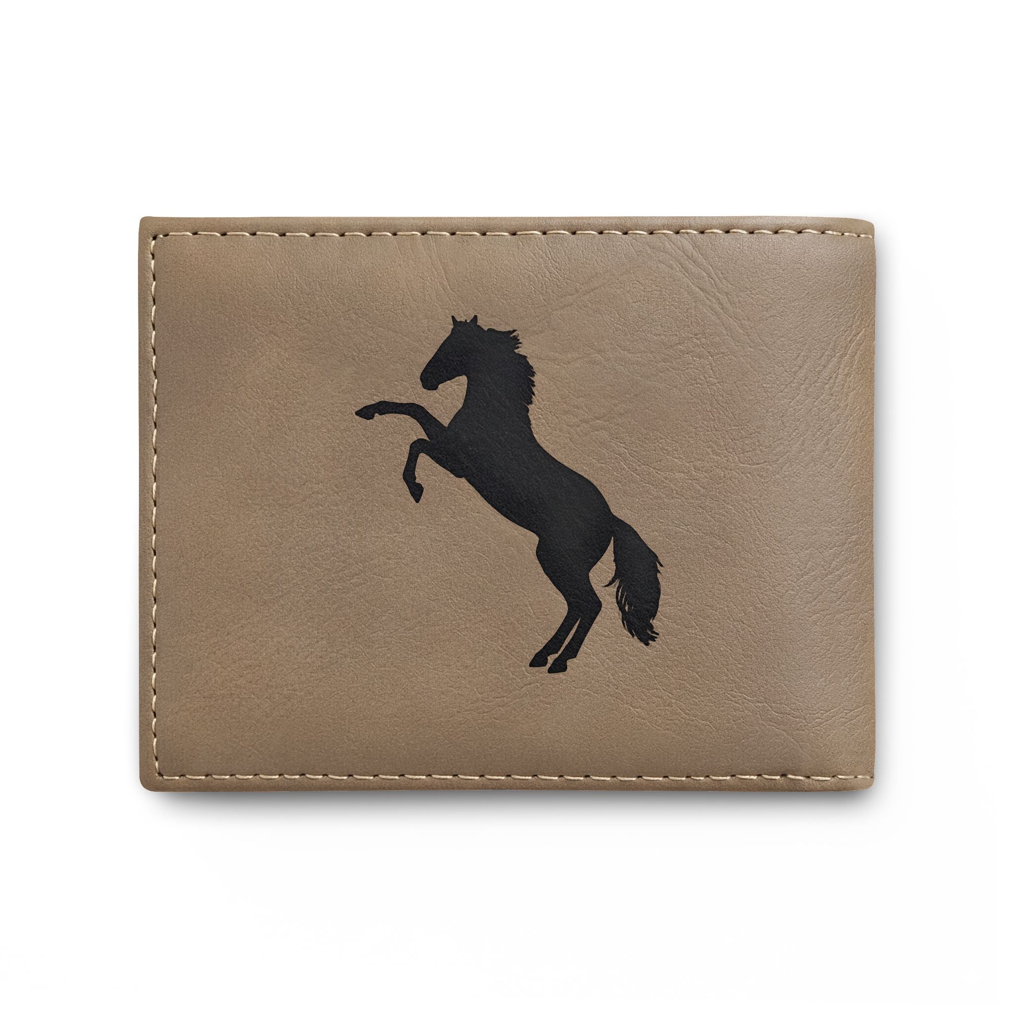 Rearing Horse Bi-Fold Wallet — Leather Wallet with Flip, Equestrian Gift