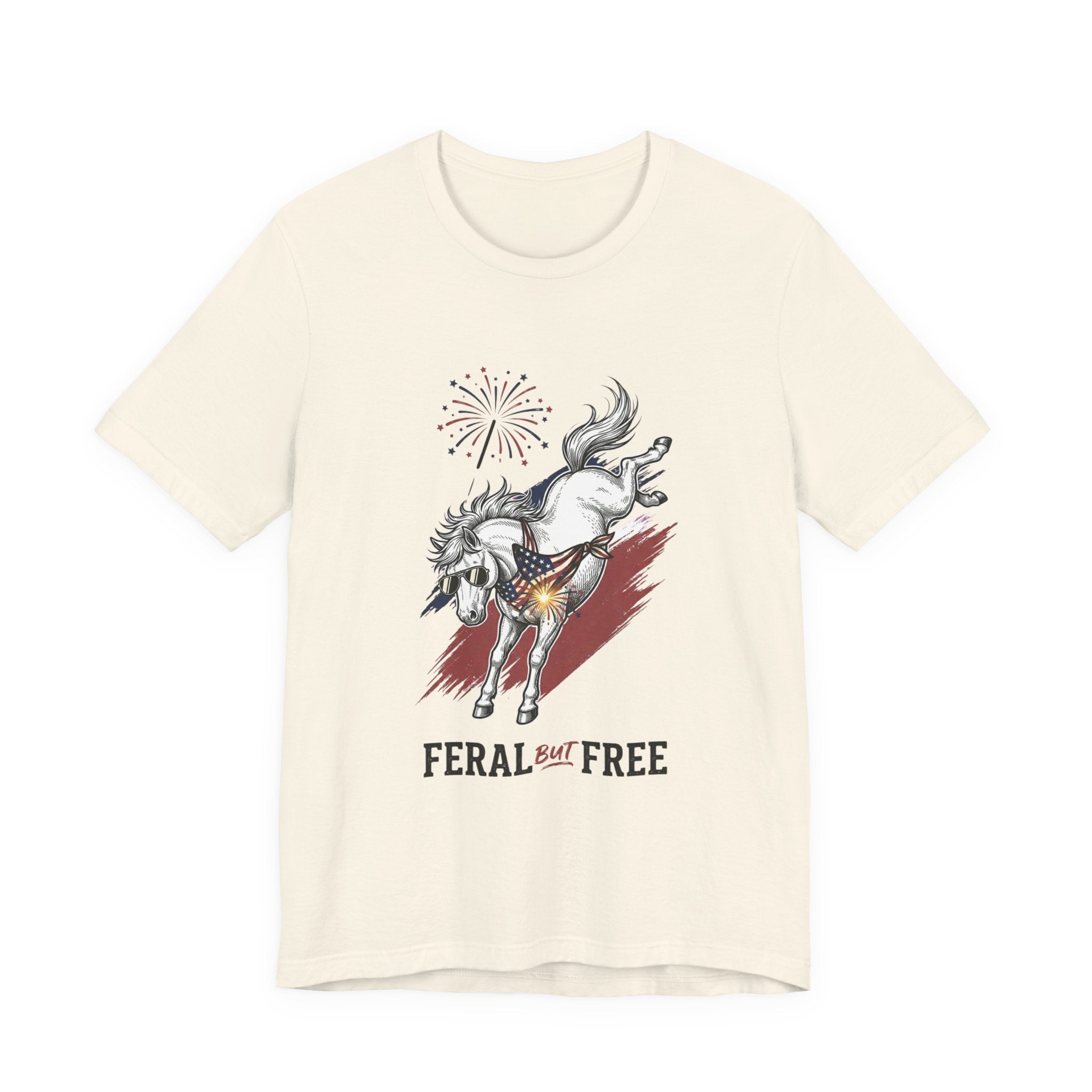 Feral but Free horse illustration Tee | edgy ironic mental health humor