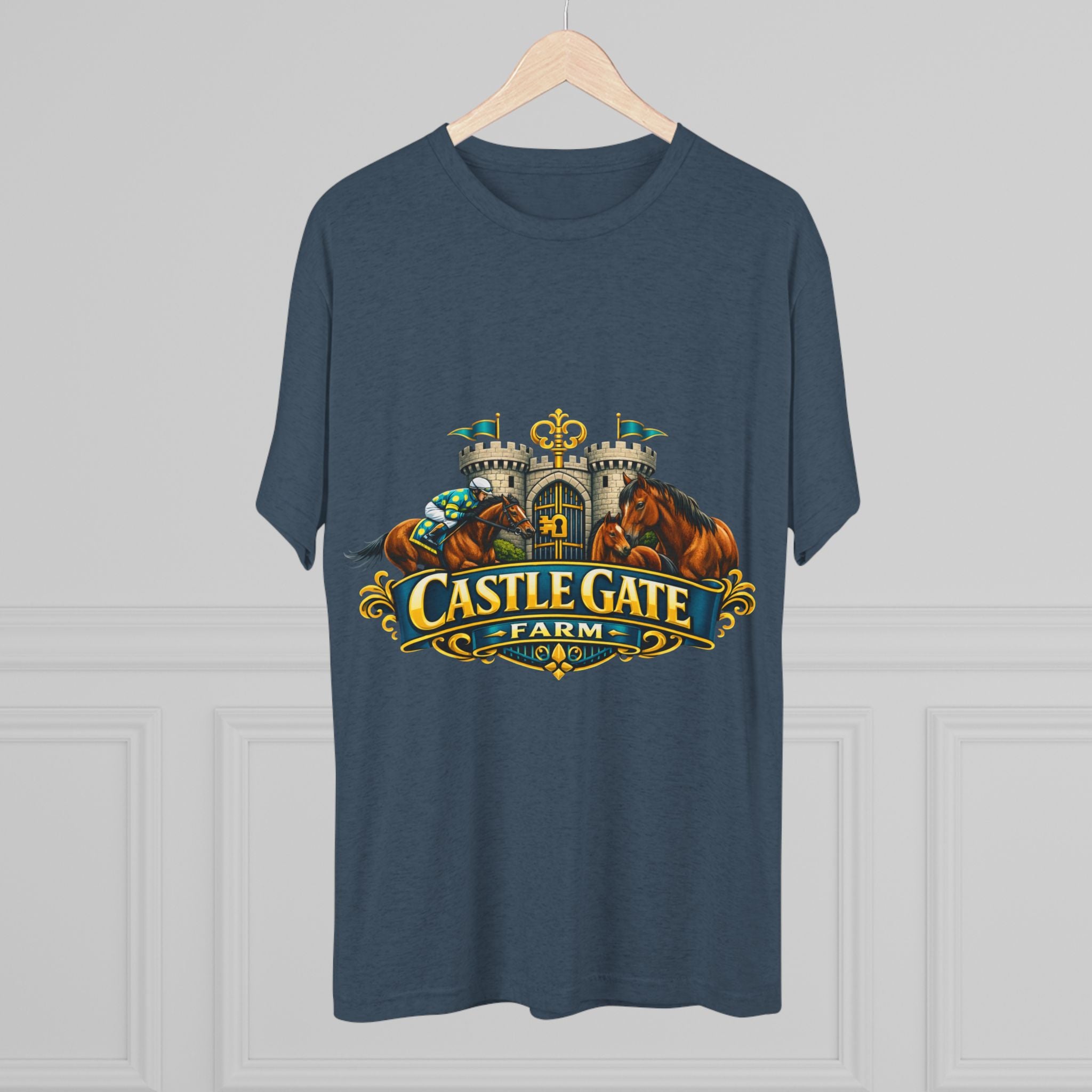 Castle Gate Farm T-Shirt – Retro Crest Logo Tee for Farm Lovers