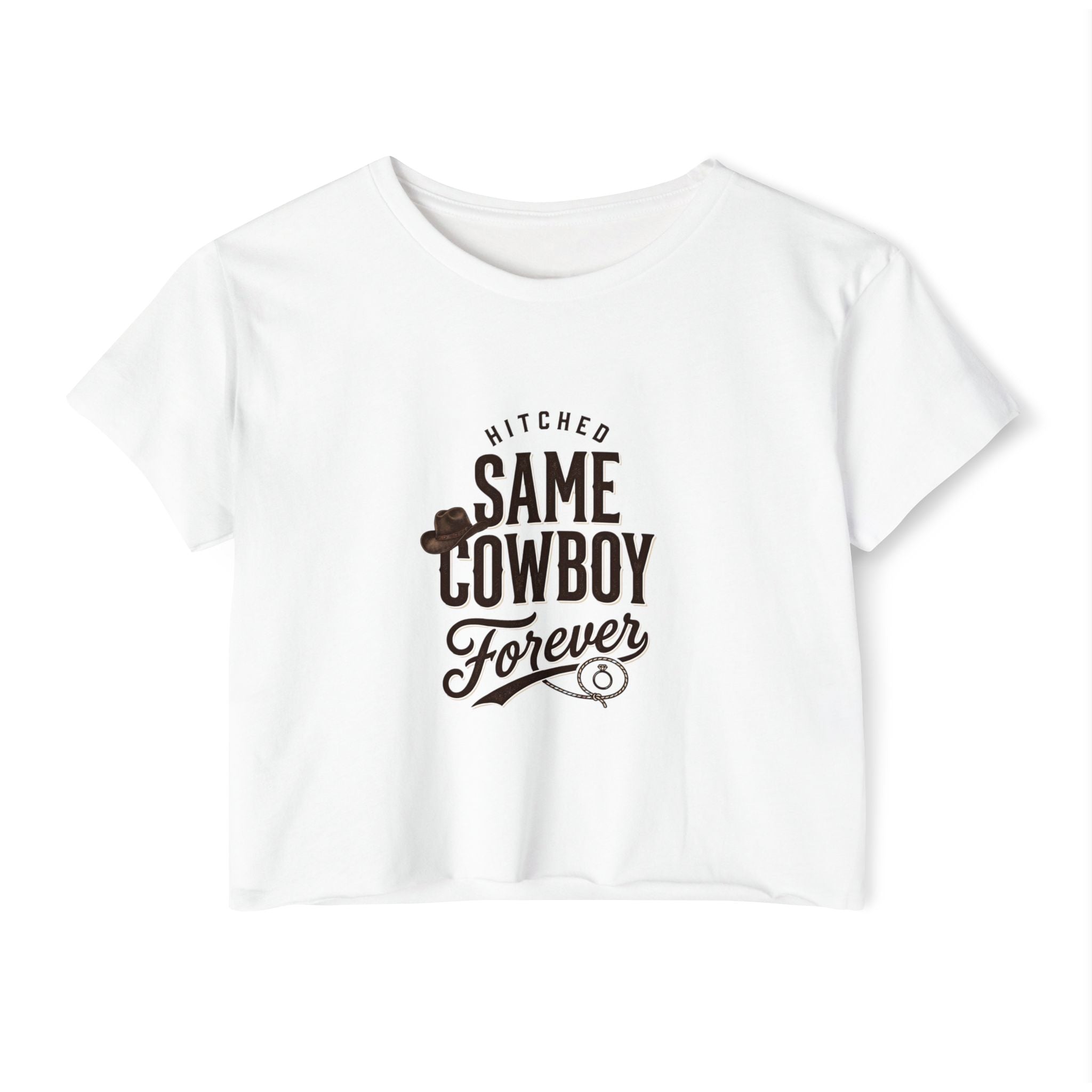 Same Cowboy Forever Crop Top — Women's Western Festival Tee