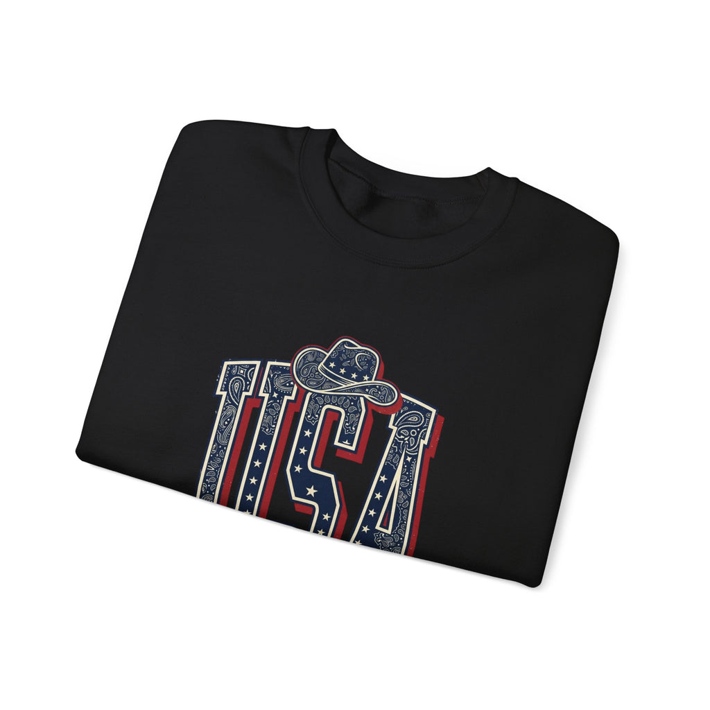 USA Vintage Americana Crewneck Sweatshirt | 4th of July Stars & Red White Blue