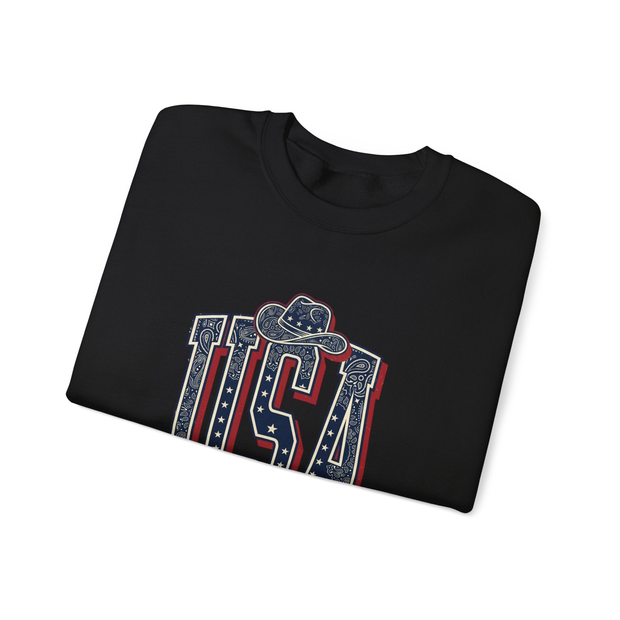 USA Vintage Americana Crewneck Sweatshirt | 4th of July Stars & Red White Blue