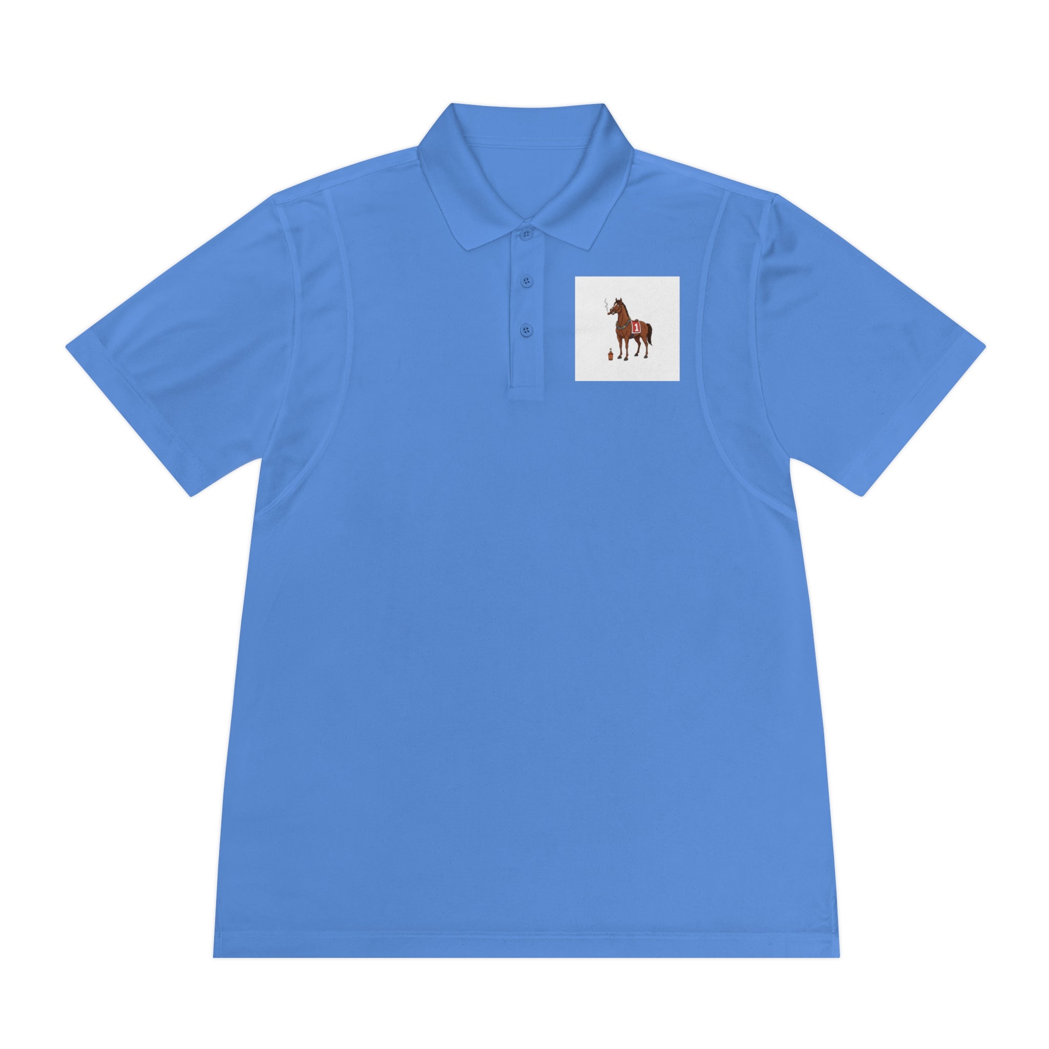 Horse Racing Polo Shirt — Vintage Jockey Saddle & Racing Horse Design