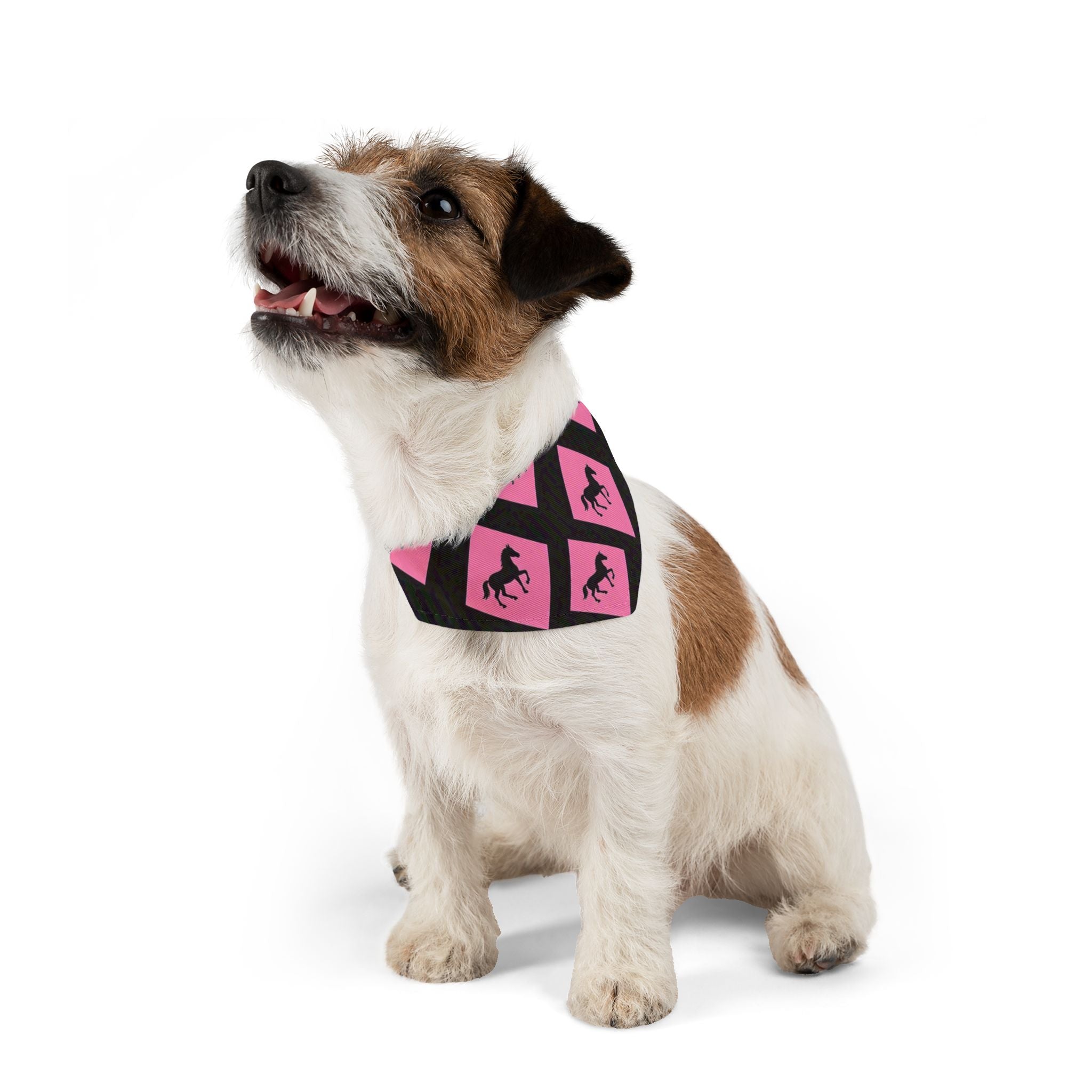Pink Horse Diamond Pet Bandana Collar — Stylish Dog & Cat Accessory