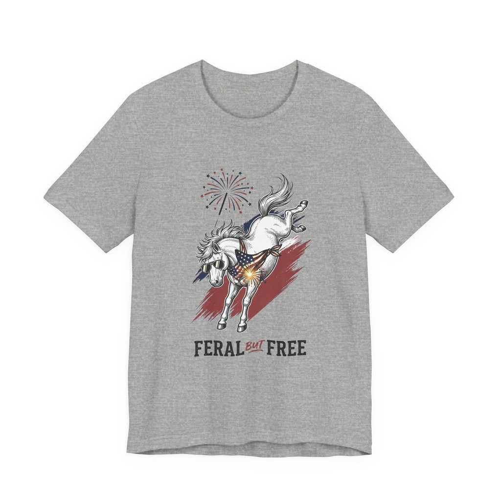 Feral but Free horse illustration Tee | edgy ironic mental health humor