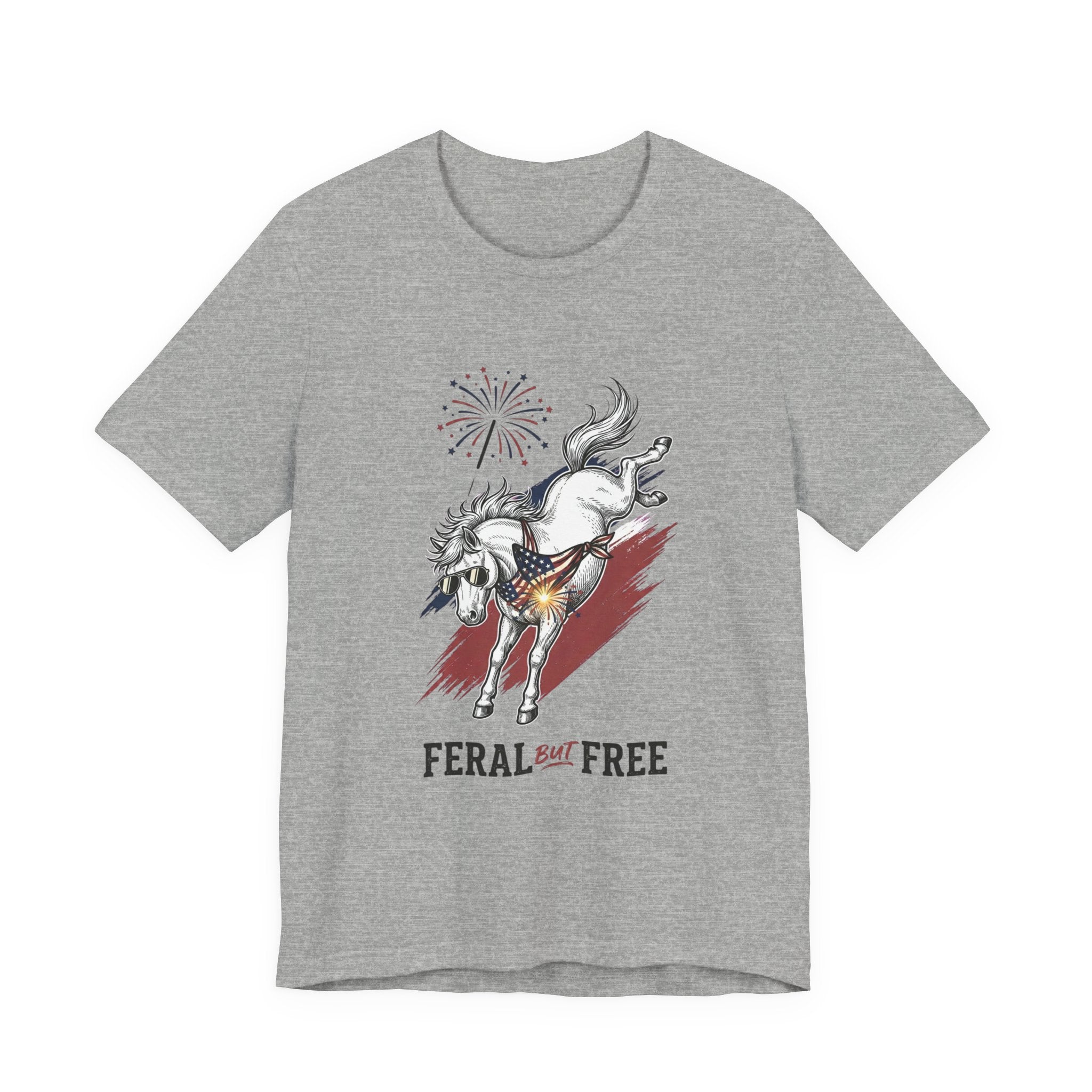 Feral but Free horse illustration Tee | edgy ironic mental health humor
