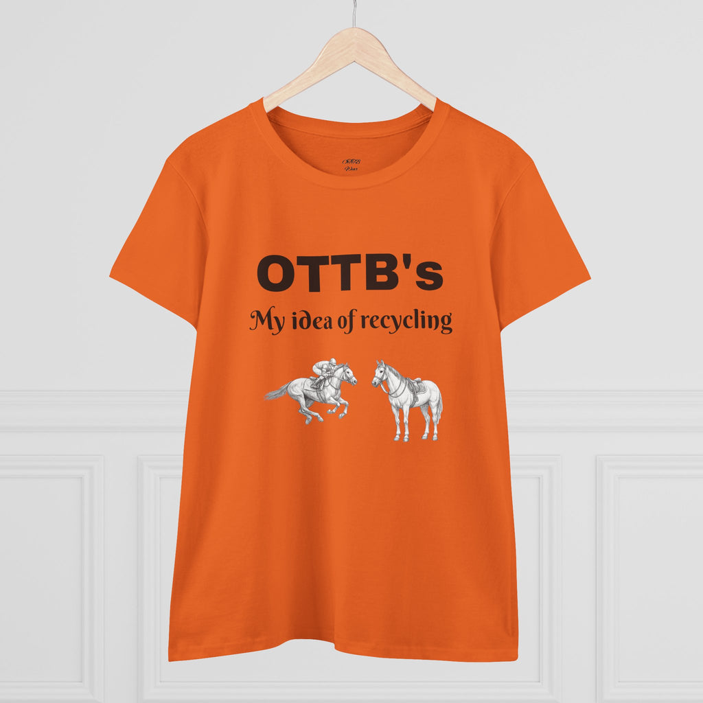 OTTB's Horse T-Shirt - "My idea of recycling" Funny Off-Track Thoroughbred Tee for Equestrians