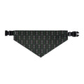 Pet Bandana Collar — Hunter Green Webbed Look Straps With Silver Horsebit Motif Pattern Dog Bandana Collar