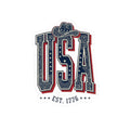 USA Patriotic Bandana Lettering Sticker | 4th of July Americana