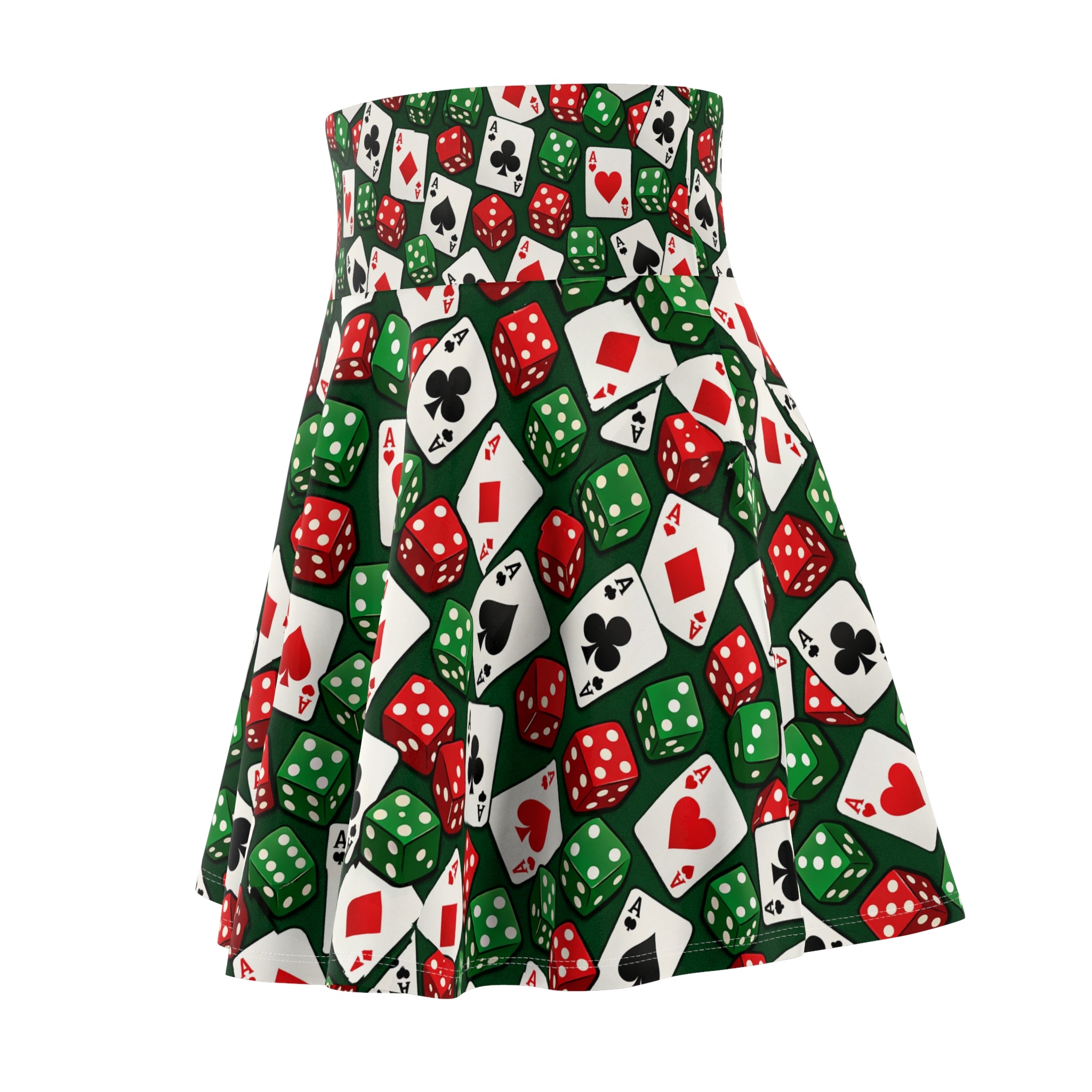 Casino Dice & Cards Skater Skirt Gambling Pattern