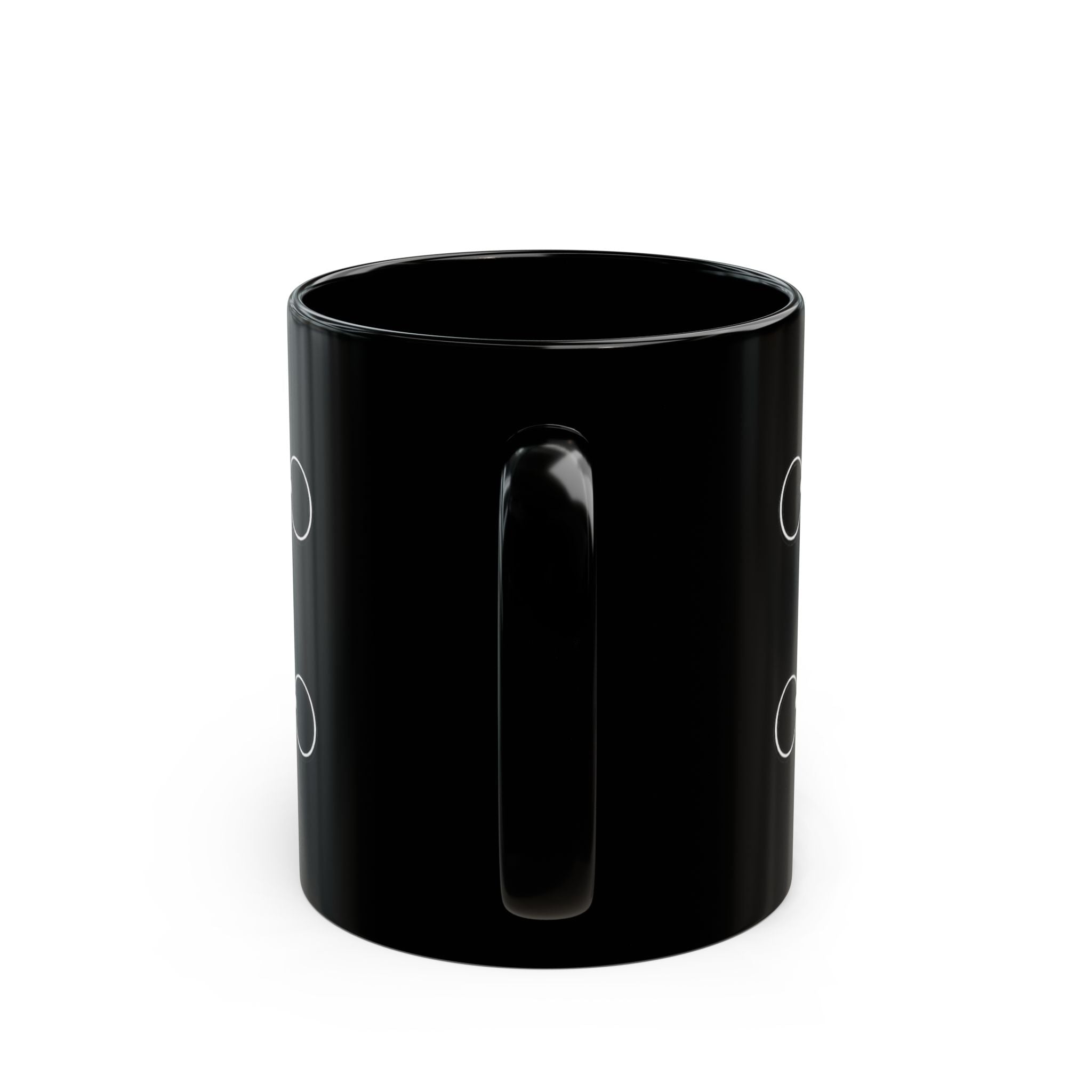 Equestrian Bit Pattern Black Coffee Mug — Horse Rider Gift