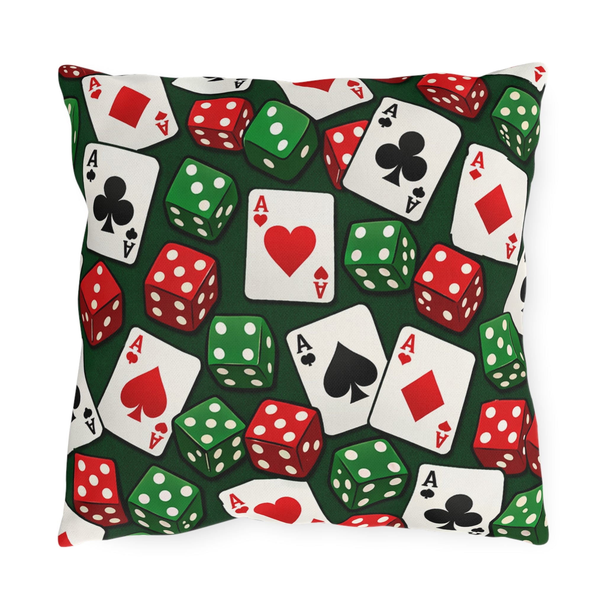 Casino Aces  Dice Outdoor Pillow — Poker Themed
