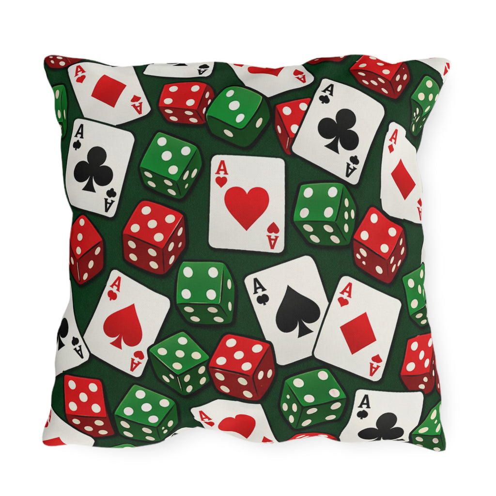 Casino Aces  Dice Outdoor Pillow — Poker Themed