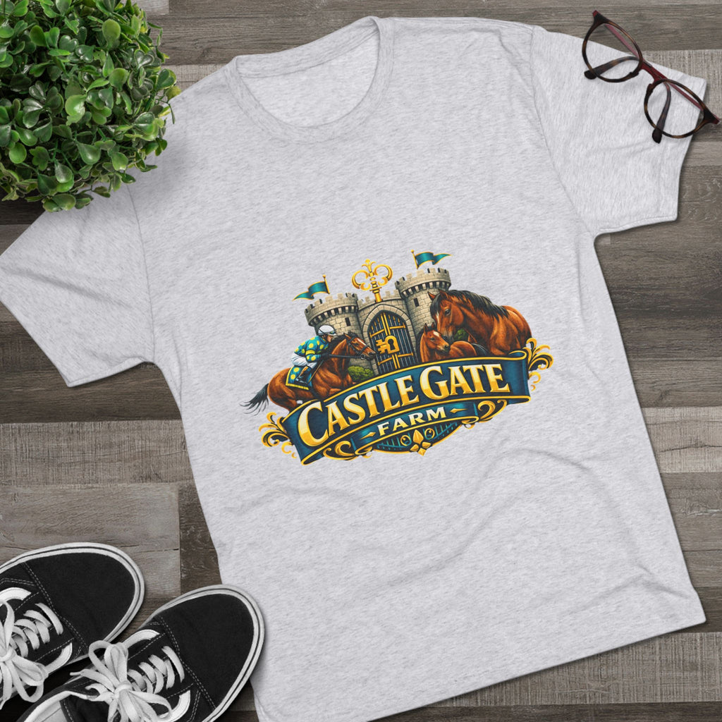 Castle Gate Farm T-Shirt – Retro Crest Logo Tee for Farm Lovers