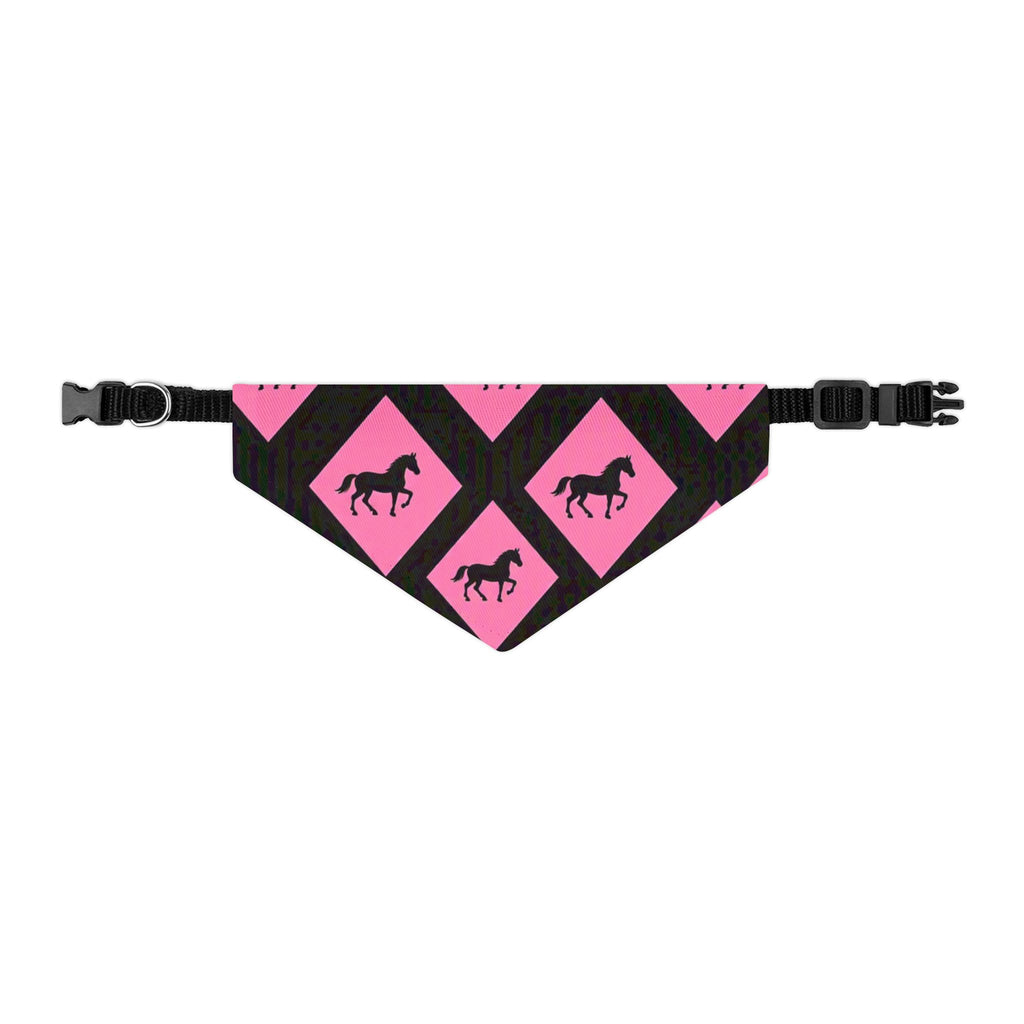 Pink Horse Diamond Pet Bandana Collar — Stylish Dog & Cat Accessory