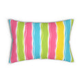 Colorful Stripe Lumbar Pillow — Bright Summer Accent Cushion