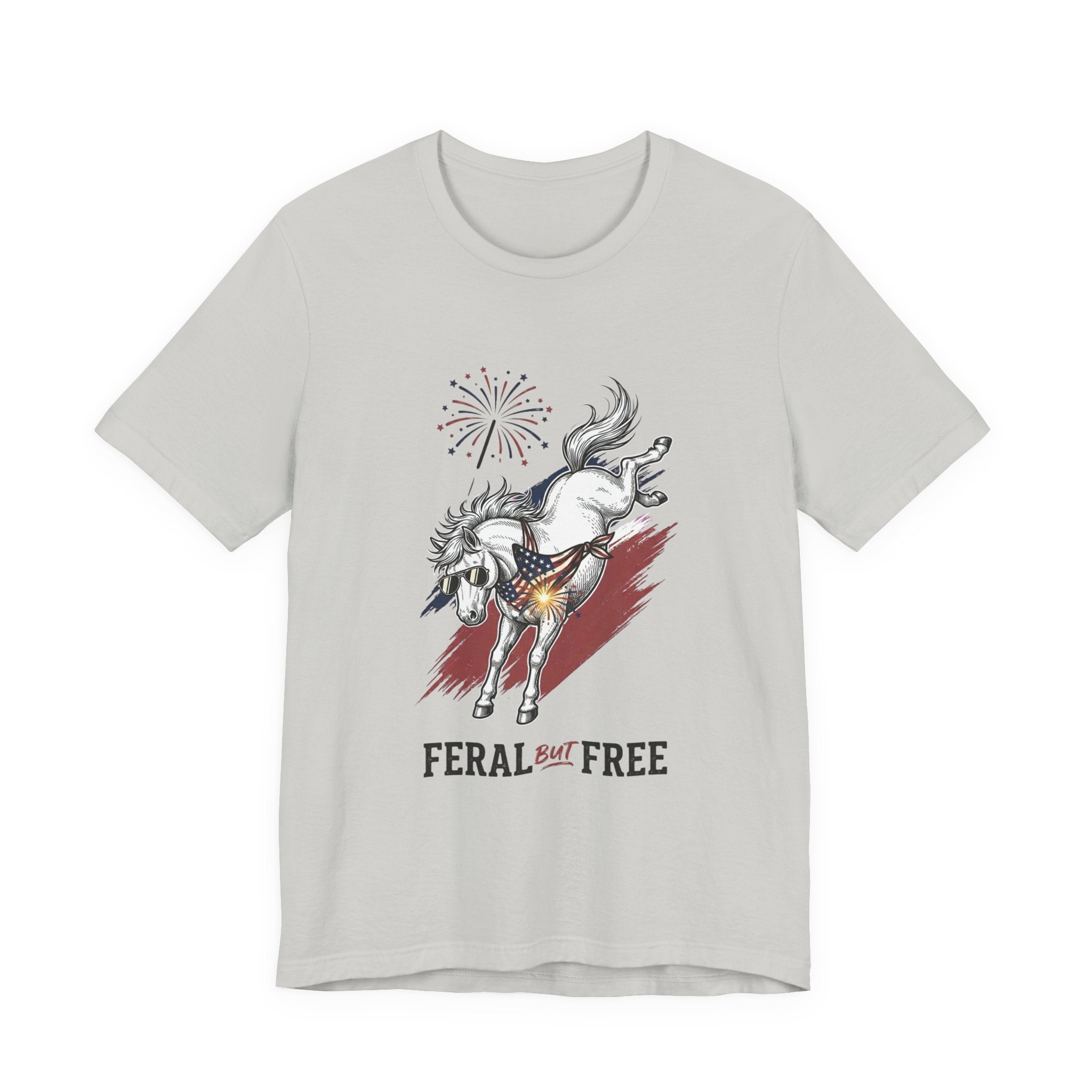 Feral but Free horse illustration Tee | edgy ironic mental health humor