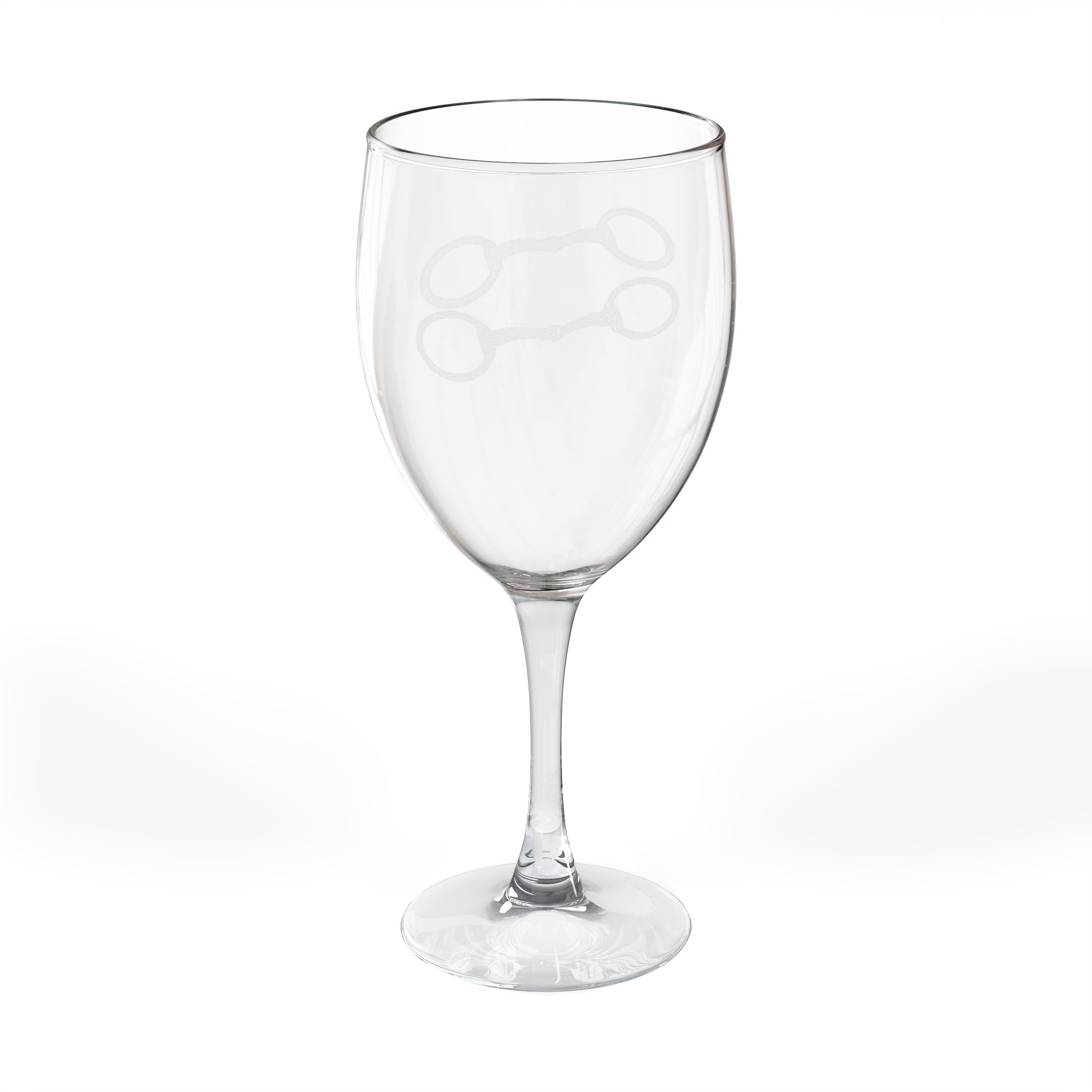 Engraved 10.5oz Wine Glass — Snaffle Horse Bit Design
