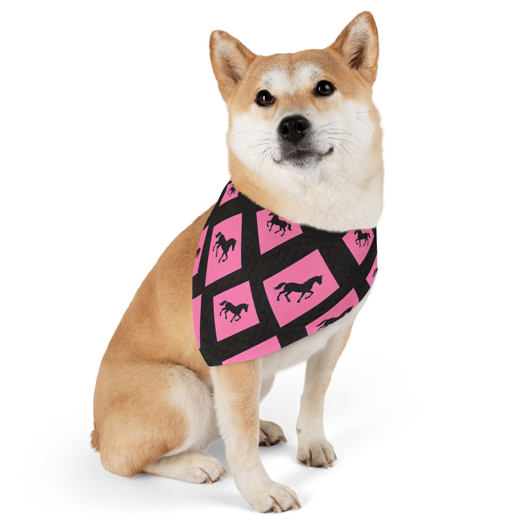 Pink Horse Diamond Pet Bandana Collar — Stylish Dog & Cat Accessory