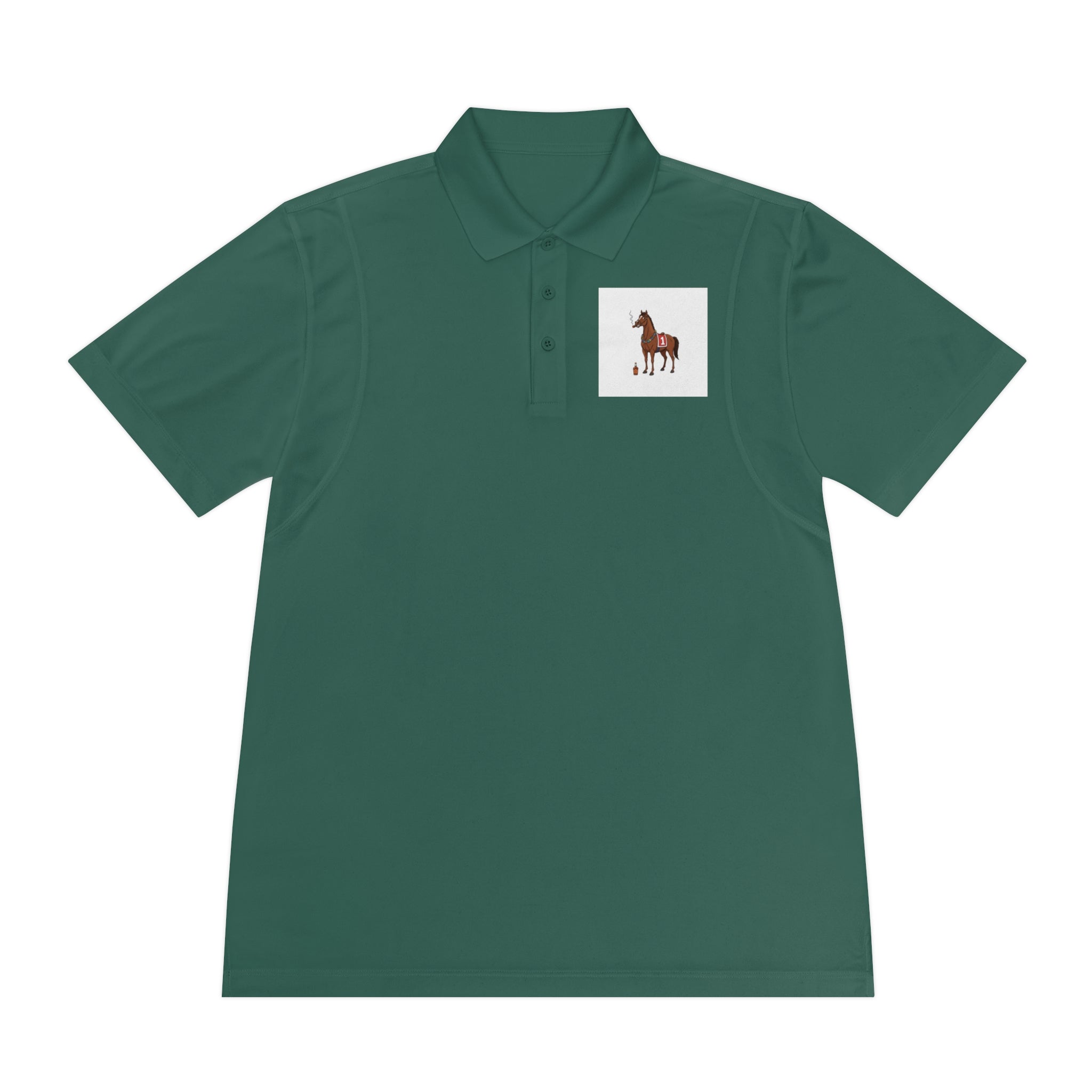 Horse Racing Polo Shirt — Vintage Jockey Saddle & Racing Horse Design