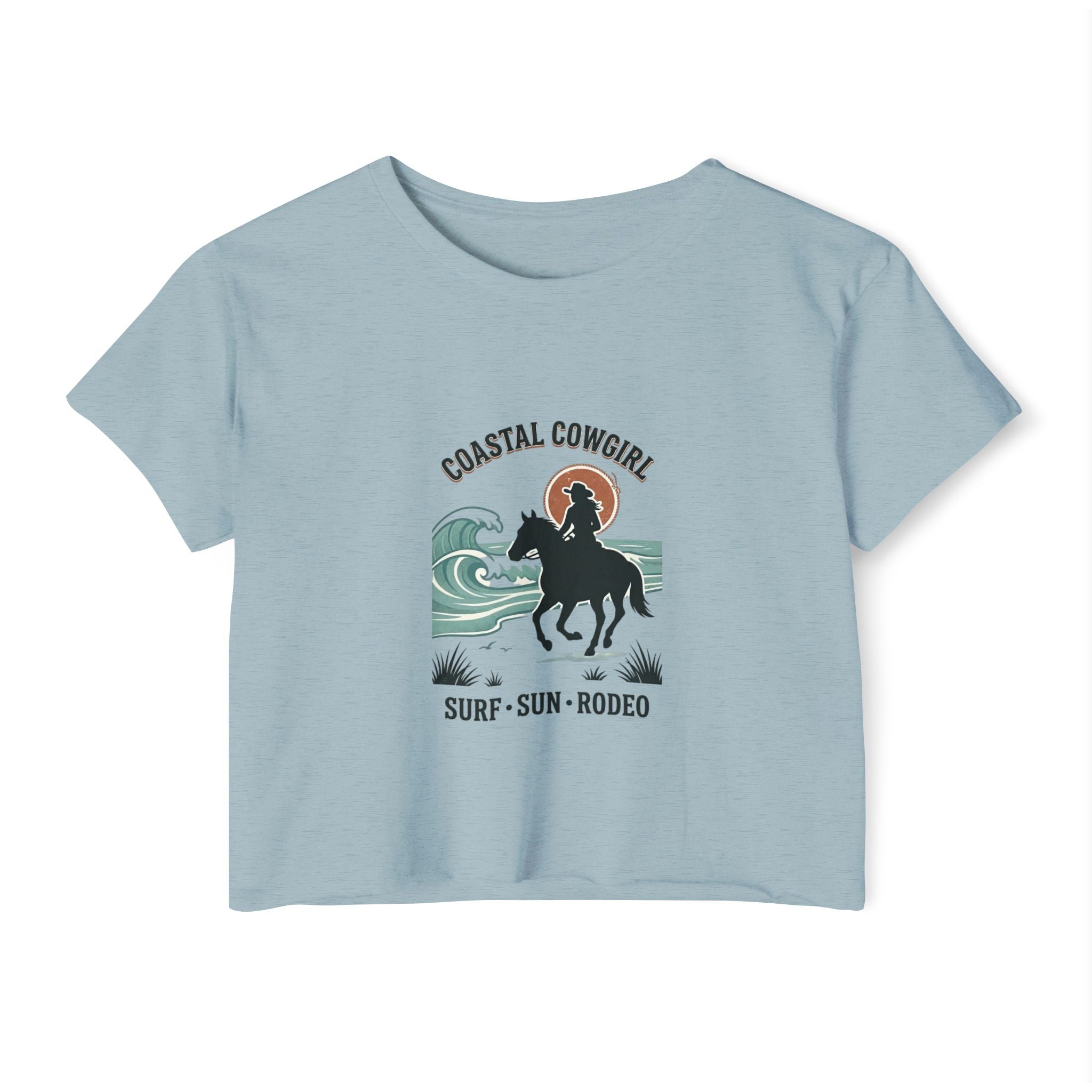 Coastal Cowgirl Crop Top — "Coastal Cowgirl: Surf • Sun • Rodeo"