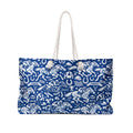 Equestrian horse racing Pattern Weekender Bag — Blue Horse & Rider Travel Tote