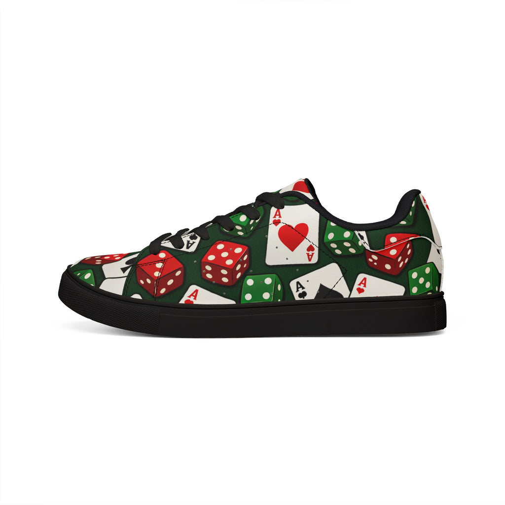 Low Top Sneakers — Casino Cards and Dice Pattern