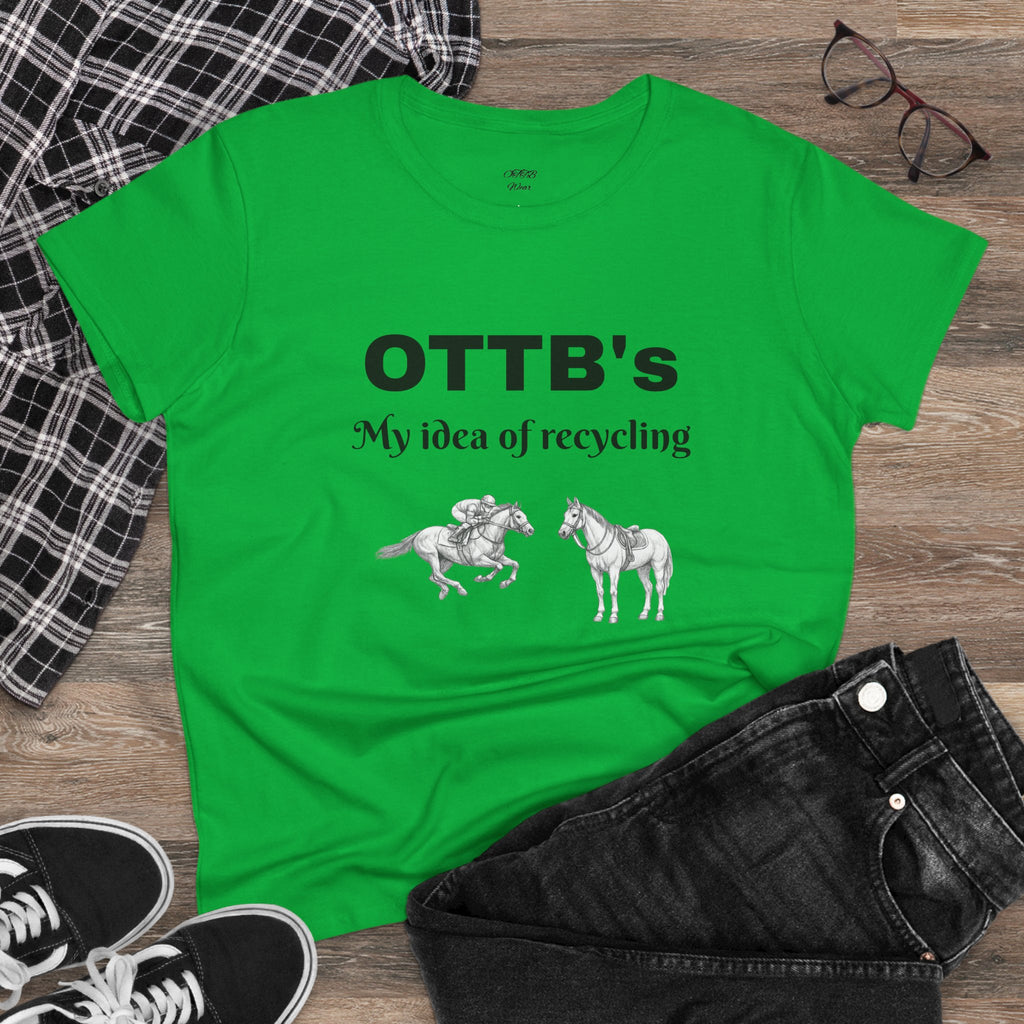 OTTB's Horse T-Shirt - "My idea of recycling" Funny Off-Track Thoroughbred Tee for Equestrians