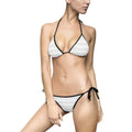 Horse bit Striped Triangle Bikini Swimsuit — Women's Tie-Side Two-Piece