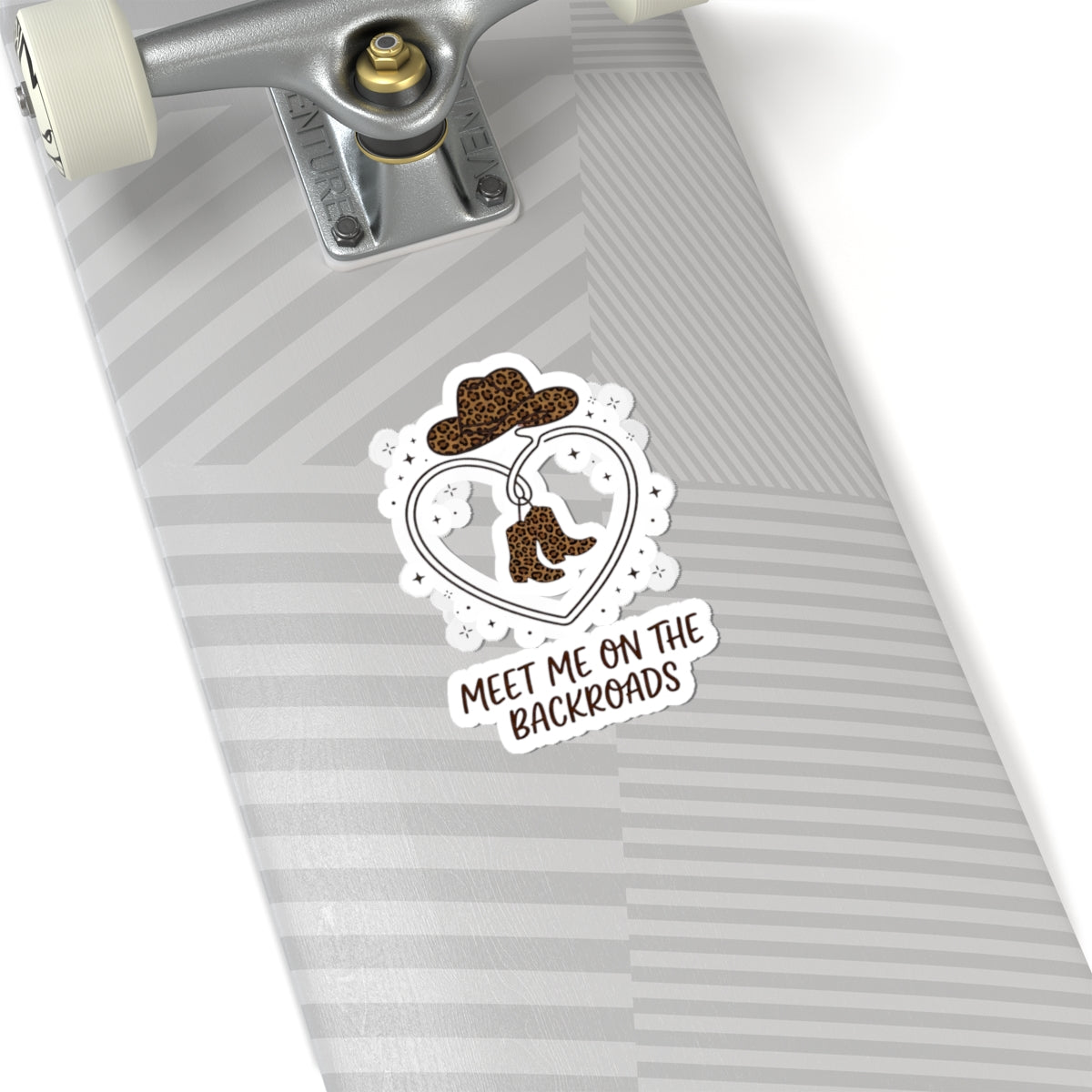 Meet Me on the Backroads Kiss-Cut Sticker | Country Aesthetic leopard cowgirl